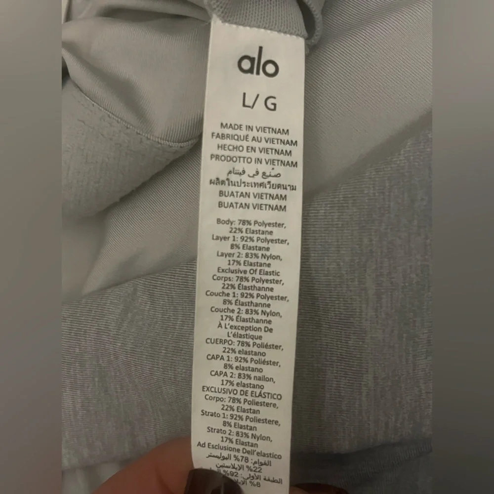 ALO Yoga Light Gray V-Neck Athletic Dress/Romper with shorts underneath. - Picture 8 of 10